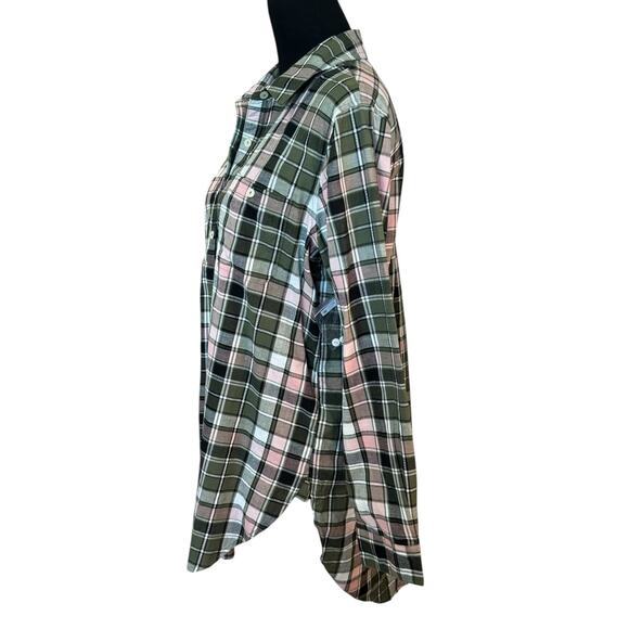 NEW CASLON Nordstrom Multicolor Plaid Cotton Button-Up Shirt Sz S - Picture 5 of 8